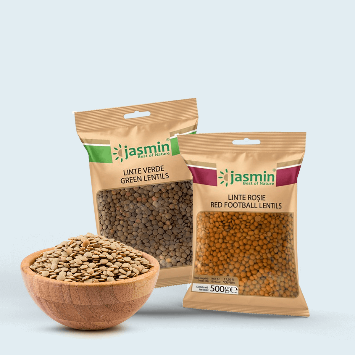 Linte Verde si Rosie Impachetata Jasmin